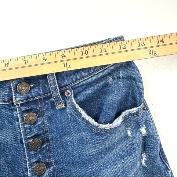 Abercrombie & Fitch The Kick Flare Ultra High Rise Crop Blue Denim Jeans 25/0s - Picture 8 of 11